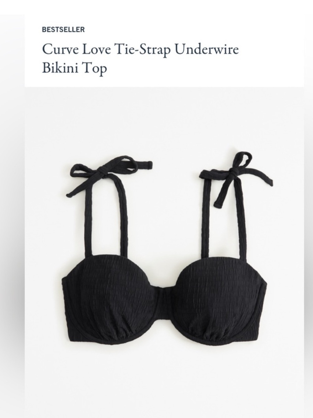 NWT Abercrombie curve love bikini top